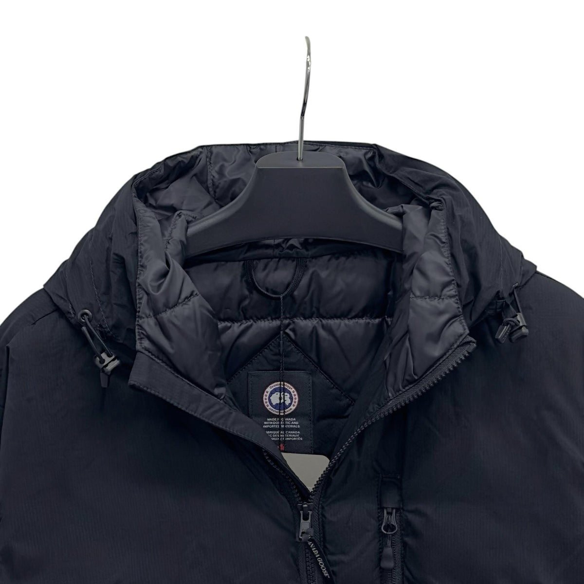 Canada Goose Lodge Down Hoodie Matte Finish Black Outerwear