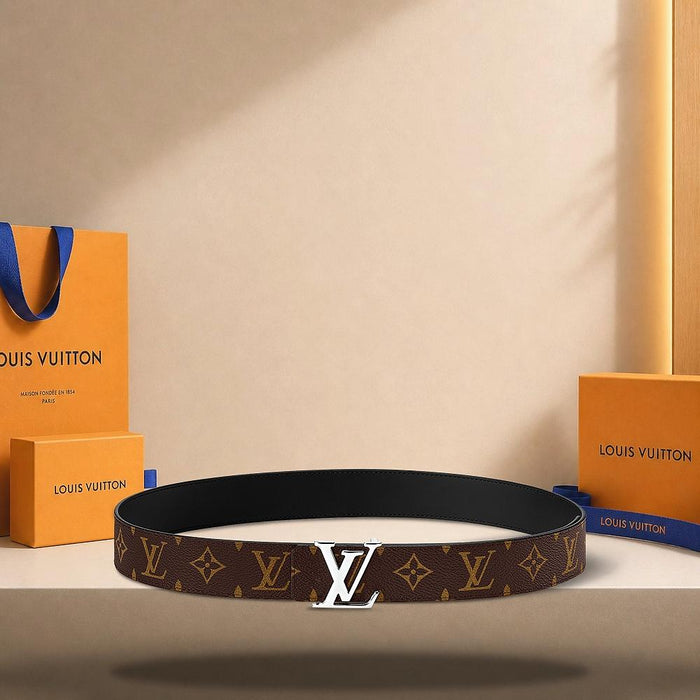 Louis Vuitton Monogram Black Reversible LV Initiales 35mm Belt M4485