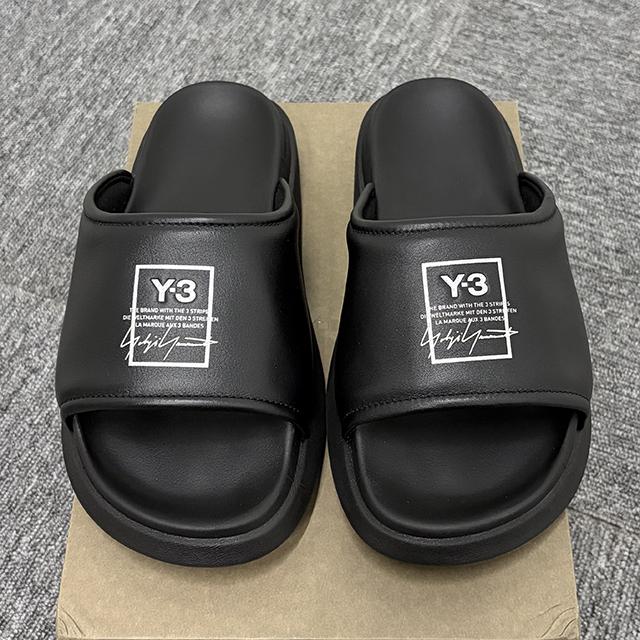 Y-3 Yohji Yamamoto Logo Slide Sandals Black Men's Slippers KI4033