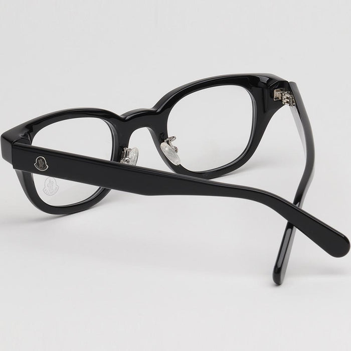 Moncler Black Acetate Square Eyeglass Frames Unisex