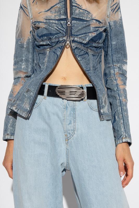 DIESEL D Logo Unisex Black Belt X09824 P0685 T8013