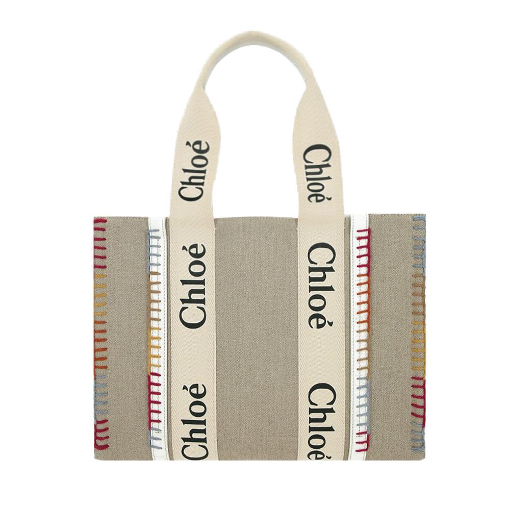 Chloe Woody Medium Tote Bag White CHC22AS383H74 101
