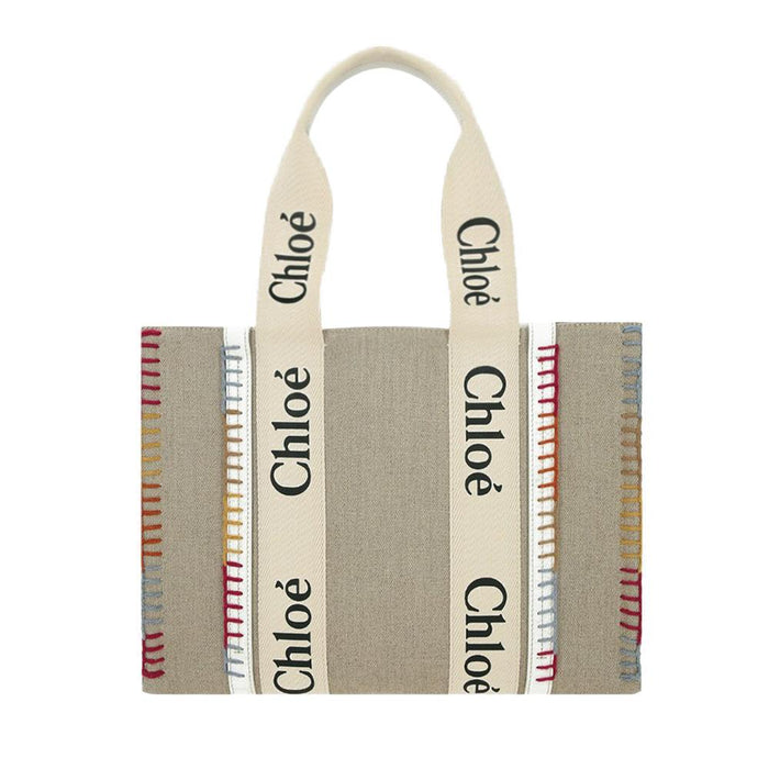 Chloe Woody Medium Tote Bag White CHC22AS383H74 101