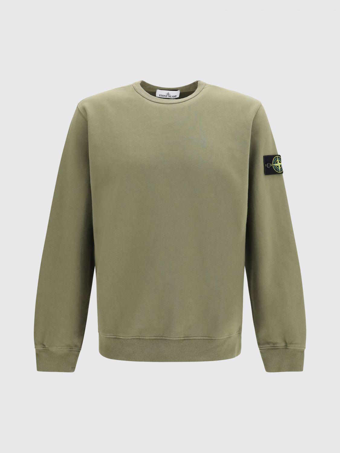 STONE ISLAND Gray Cotton Logo Sweatshirt