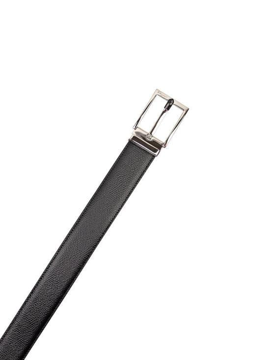 Ferragamo Black Hickory Leather Belt for Men