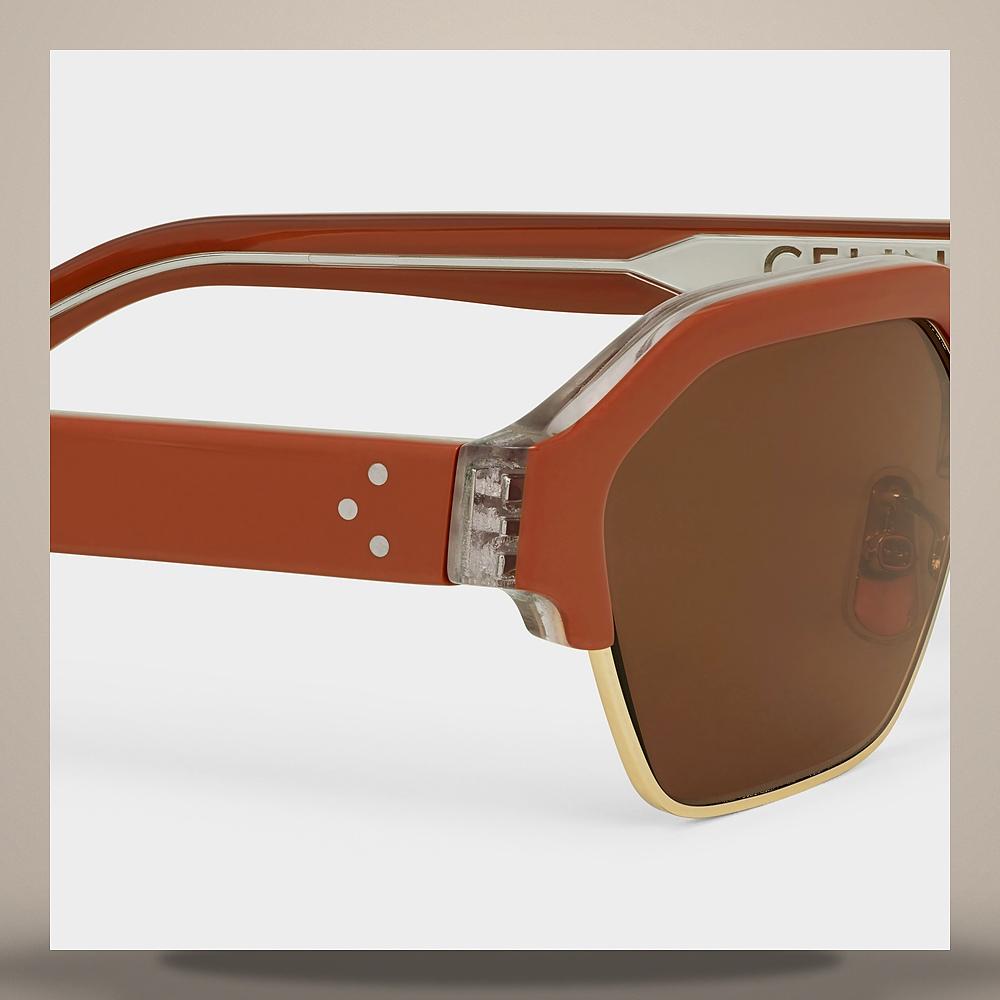CELINE Triomphe 03 Metal Gold Green Sunglasses