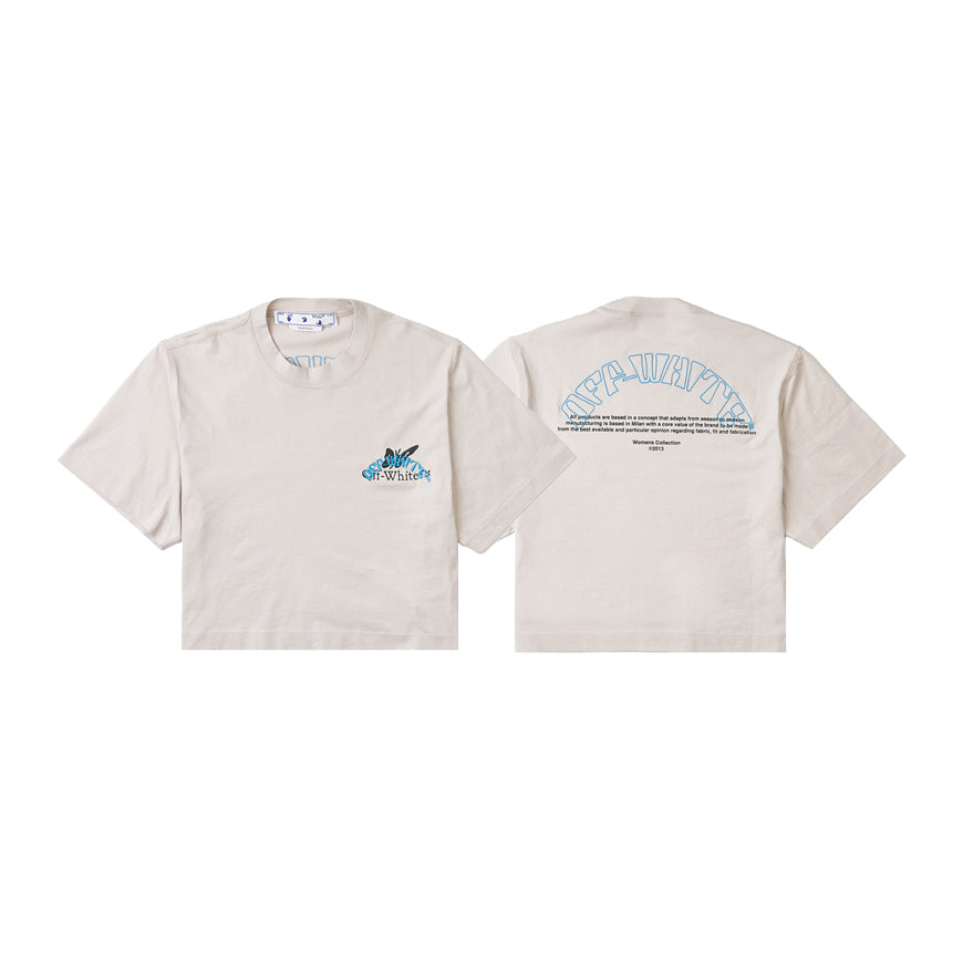 OFF WHITE Butterfly Logo Short Sleeve T-Shirt for Women