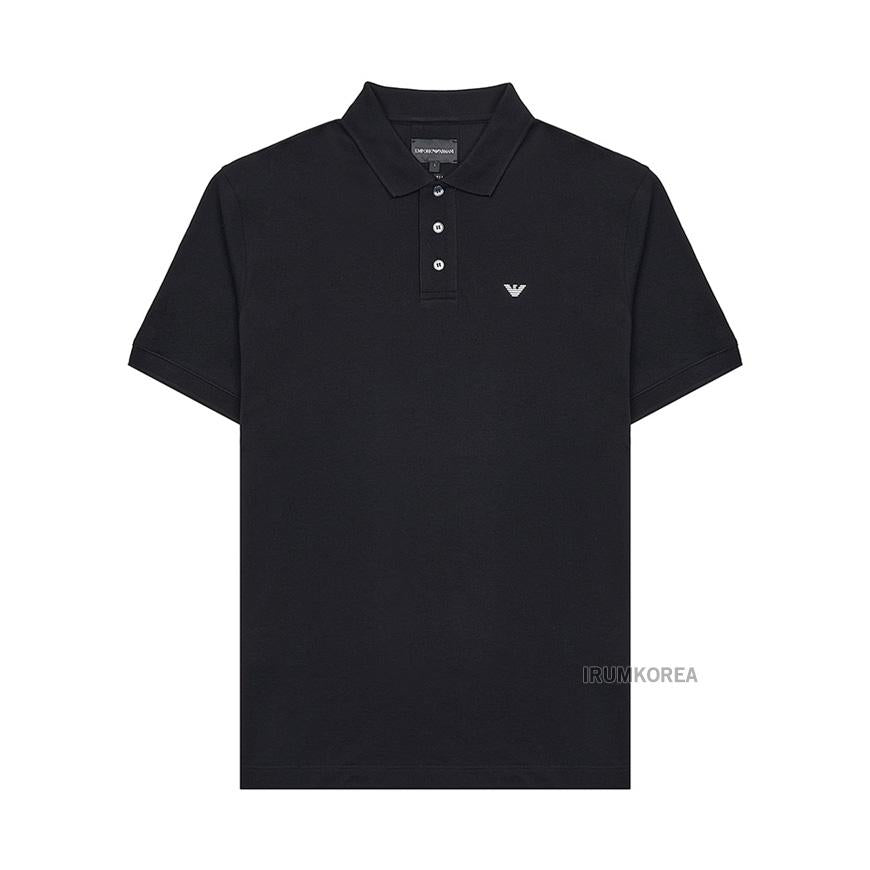 Emporio Armani Eagle Detail Polo Shirt for Men Black