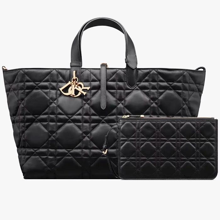 DIOR Toujours Large Tote Bag Black Leather M2820OSHJ M900