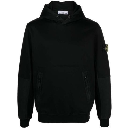 STONE ISLAND Black Cotton Hooded Sweatshirt Women 801565777 V0029