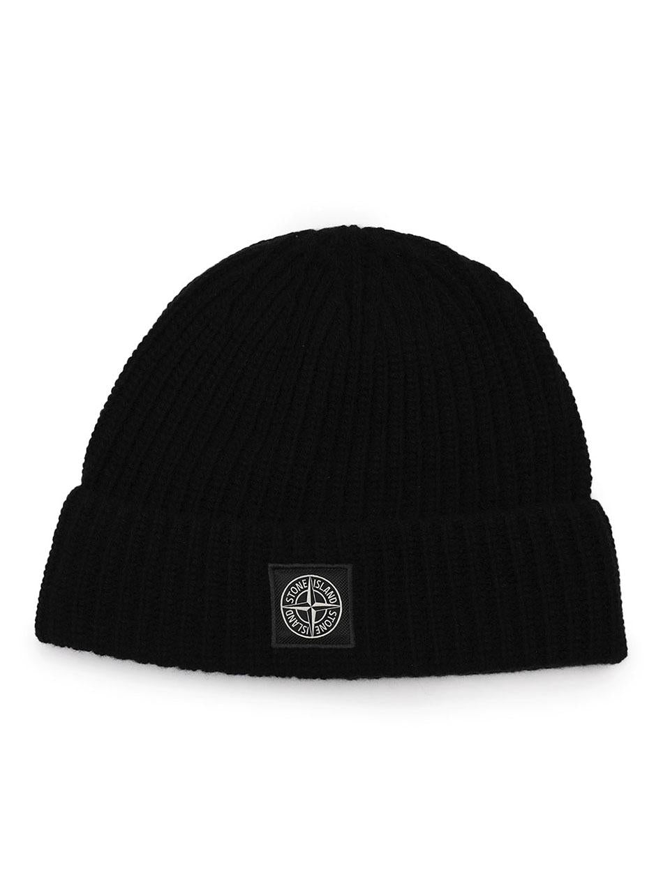 STONE ISLAND Compass Patch Wool Beanie Black Men’s L2S15N100012 S00B4 V0029