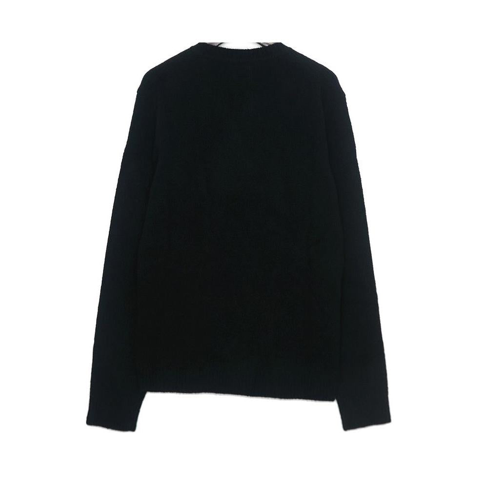 CP Company Mini Logo Patch Round Neck Knit Sweater Black