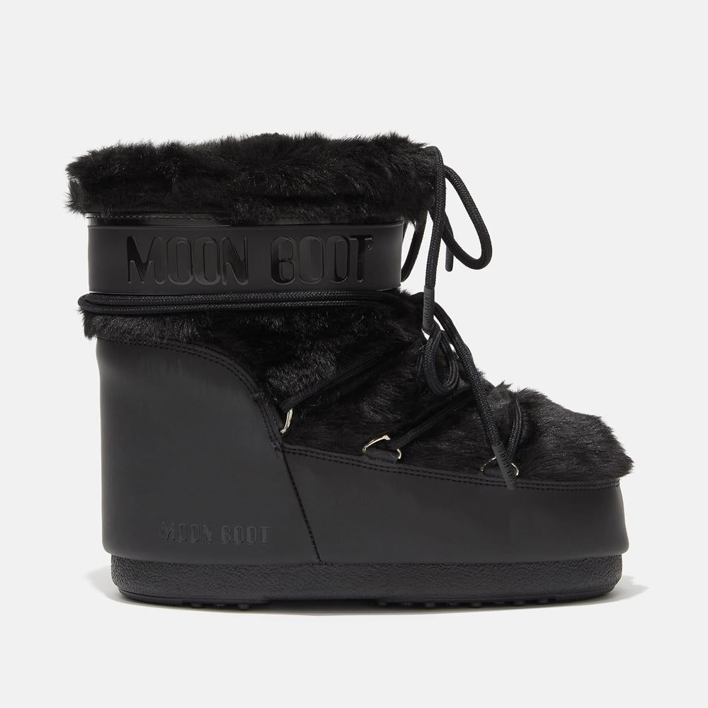 MOON BOOT Icon Low Faux Fur Winter Boots Black 1409390 N001