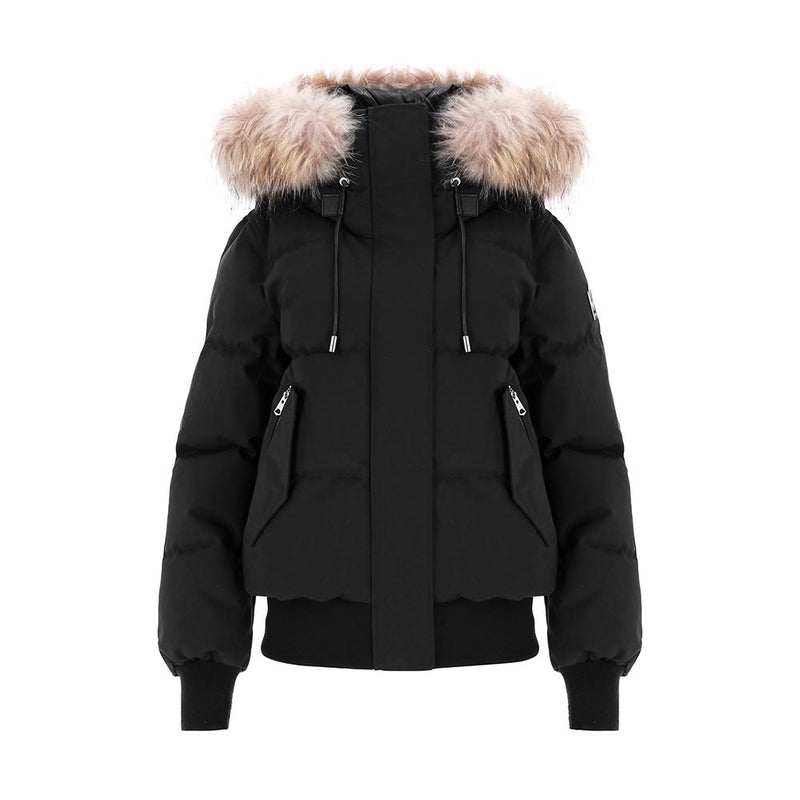Mackage Black NEFIFZ Nefi FZ Natural Raccoon Fur Women’s Down Jacket