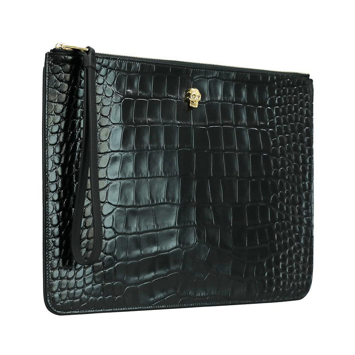 Alexander Mcqueen Gold Skull Clutch Bag 640663 1JMIG 1000