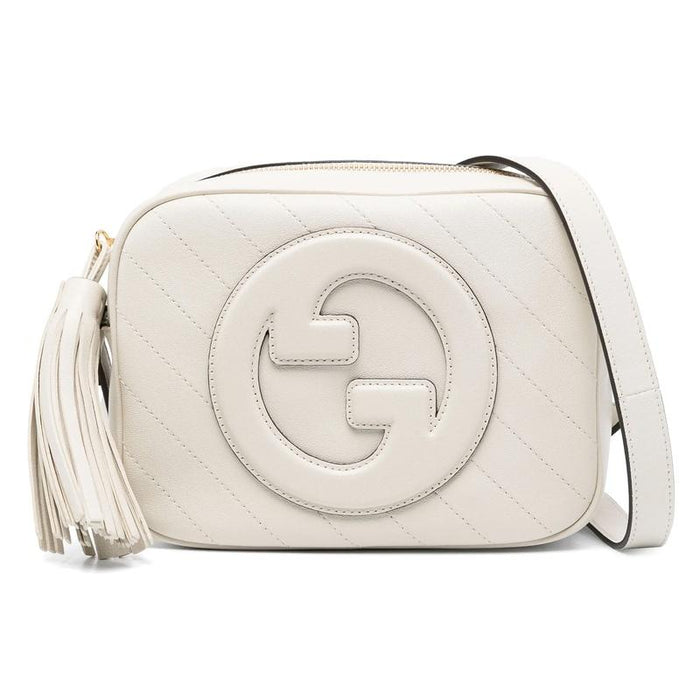 GUCCI Blondie Small Leather Crossbody Shoulder Bag White