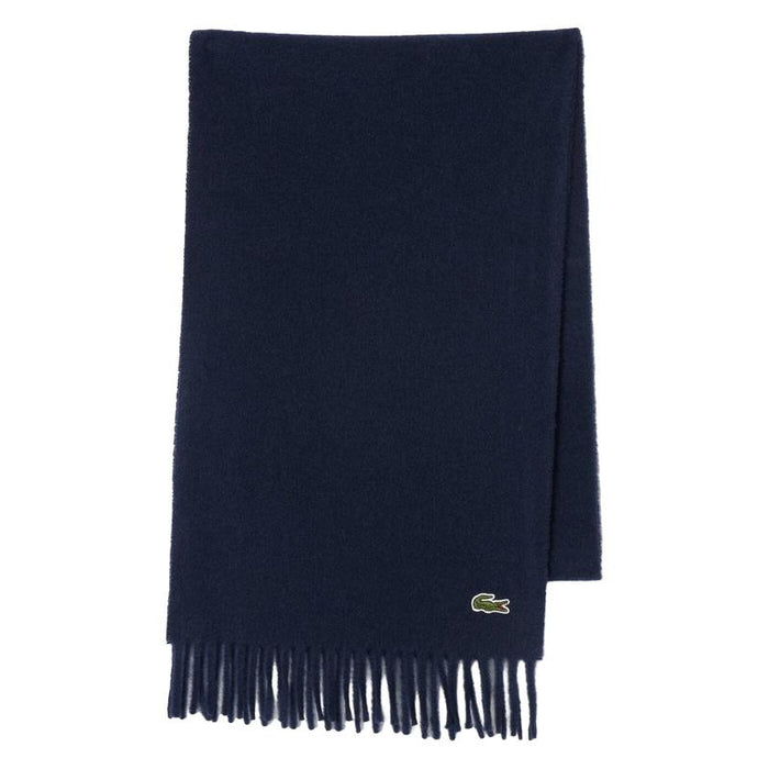 Lacoste Felted Wool Cashmere Scarf Navy Unisex