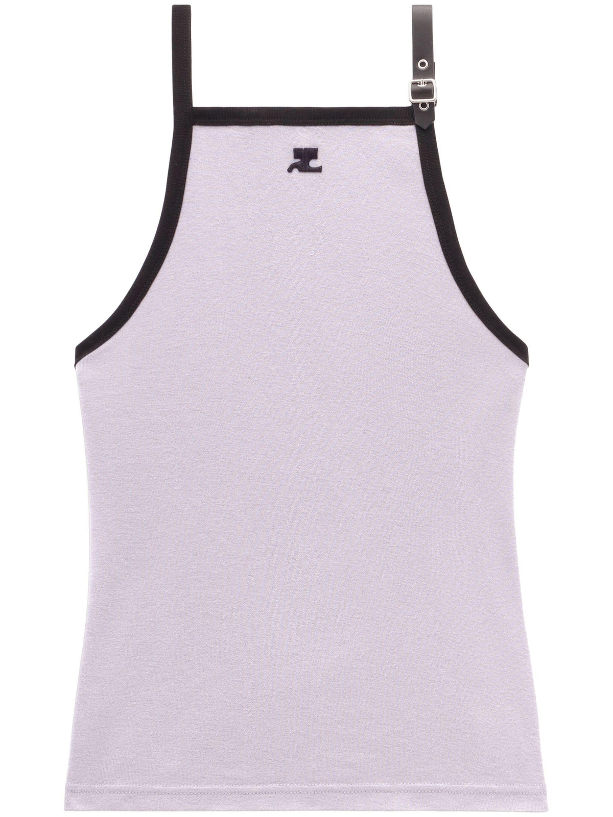 courreges Buckle Contrast Tank Top Smoke Gray Black