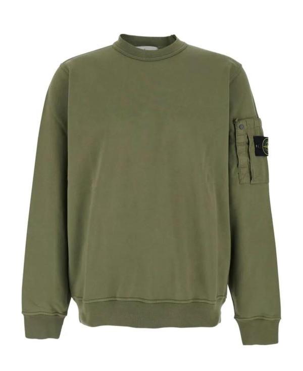 STONE ISLAND Cotton Fleece Pocket Detail Sweatshirt for Men