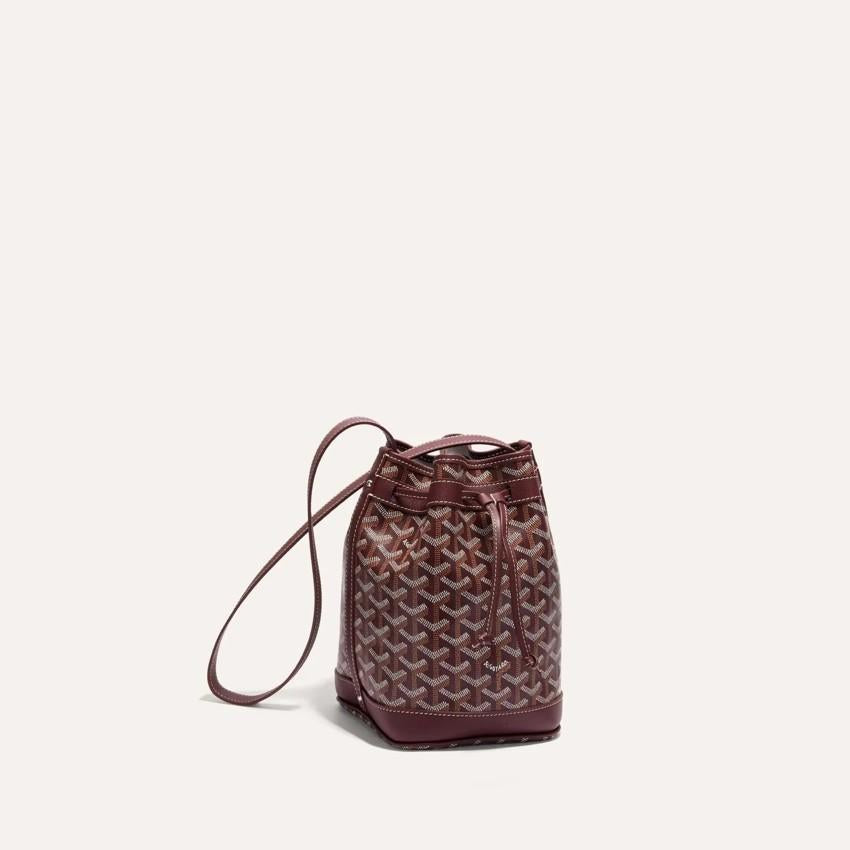 GOYARD Burgundy Petite Flot Bucket Tote Bag for Women PEFLOTPMLTY 33 CL 33 P