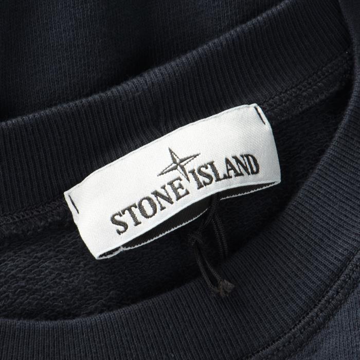 STONE ISLAND Slub Effect Crewneck Sweatshirt Black Men