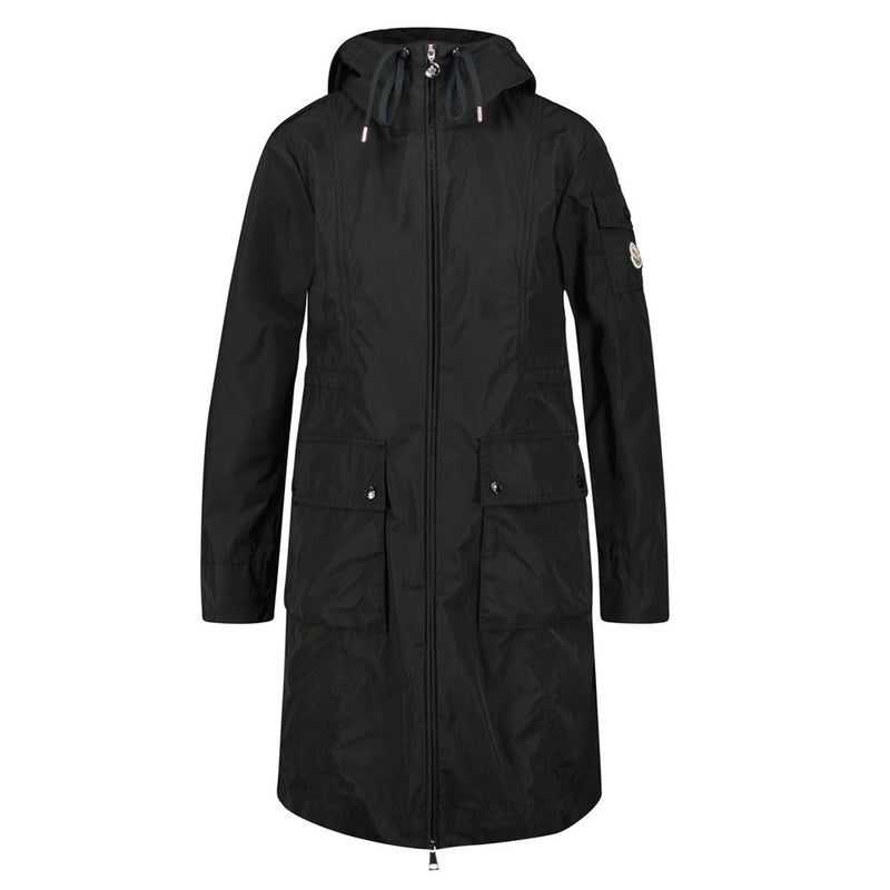 Moncler Logo Patch Hooded Coat Black Women’s Jacket