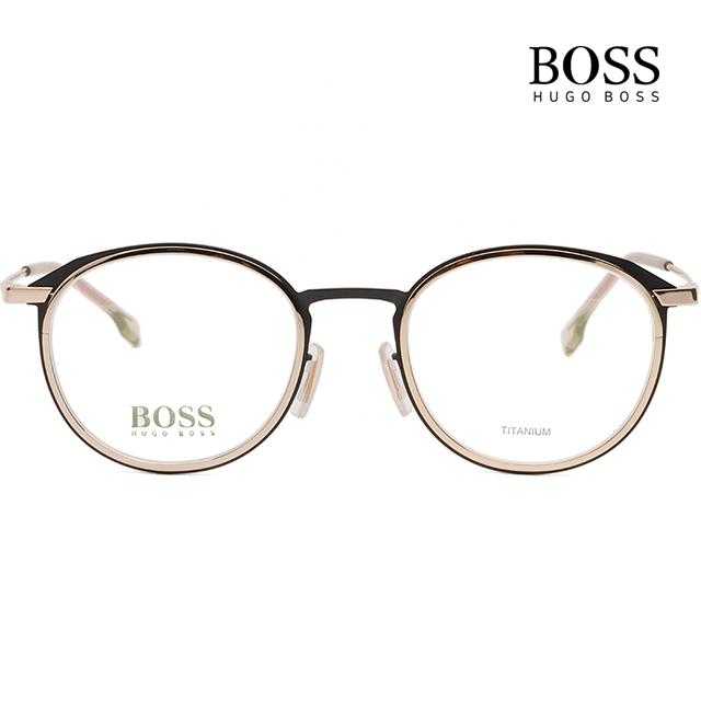 HUGO BOSS Titanium Rim Eyeglass Frames Gold Unisex