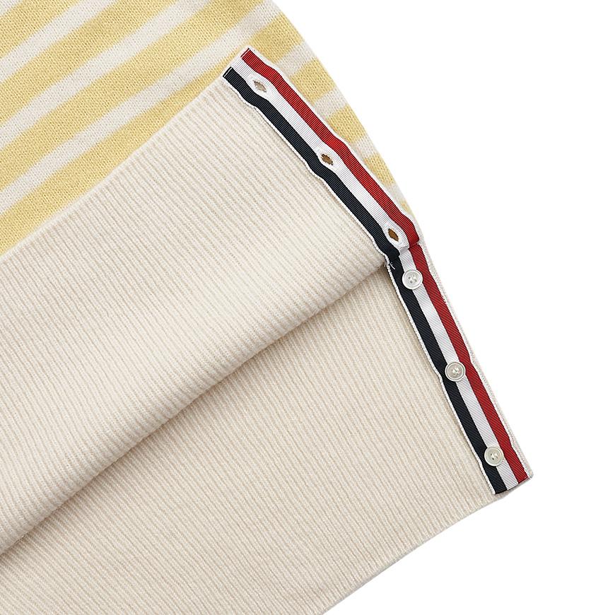 THOM BROWNE Women’s Stripe Jersey Stitch Short Sleeve Crewneck Knit