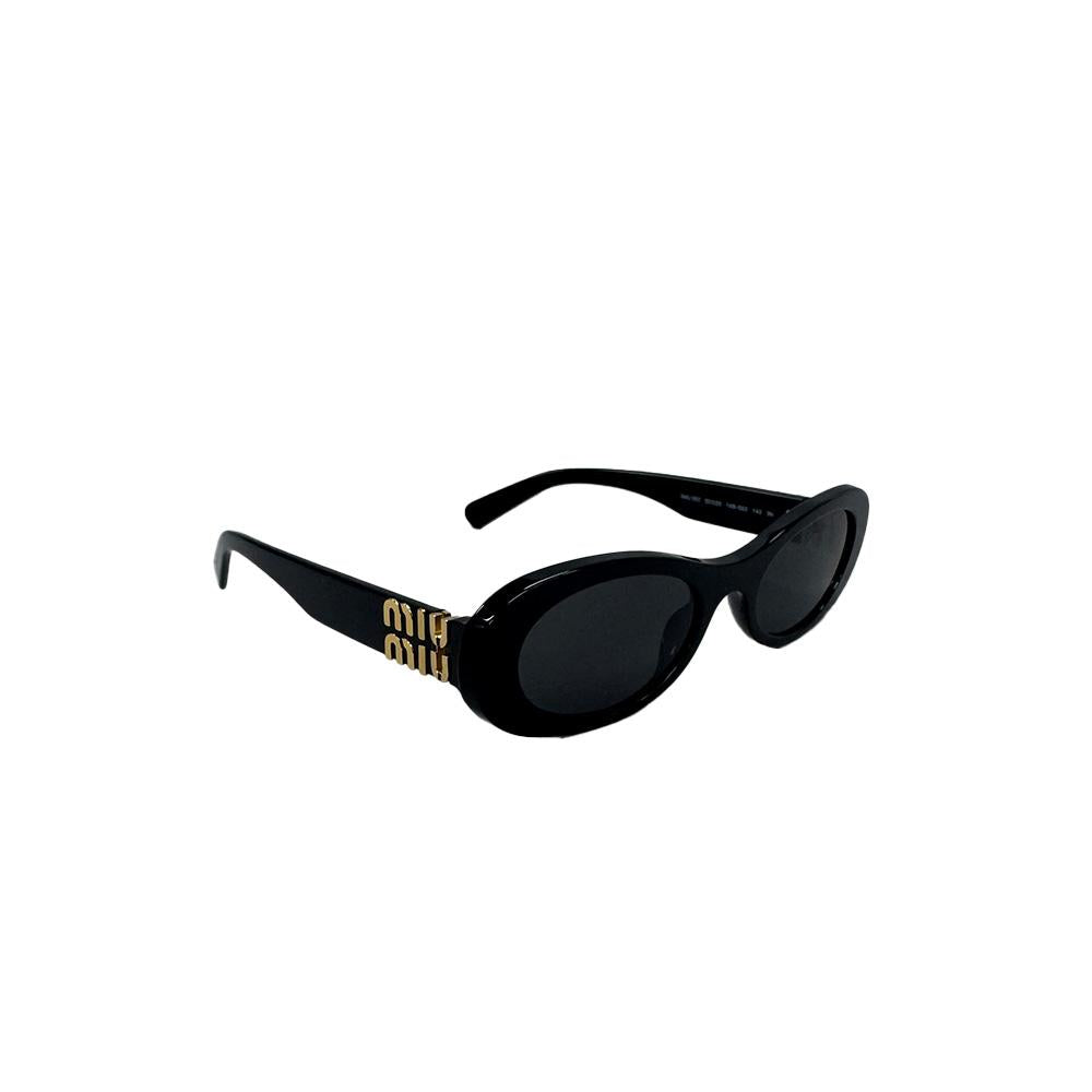 Miu Miu Glimpse Oval Sunglasses Black SMU06Z 1AB5S0