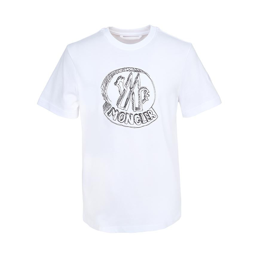 Moncler Men’s Short Sleeve T-Shirt White Cotton Tee