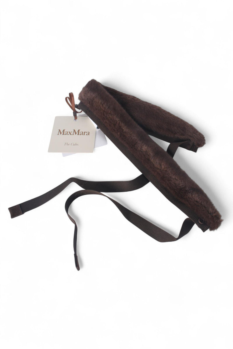 Max Mara MIRAGE Faux Fur Hood Trim Scarf MINK 001