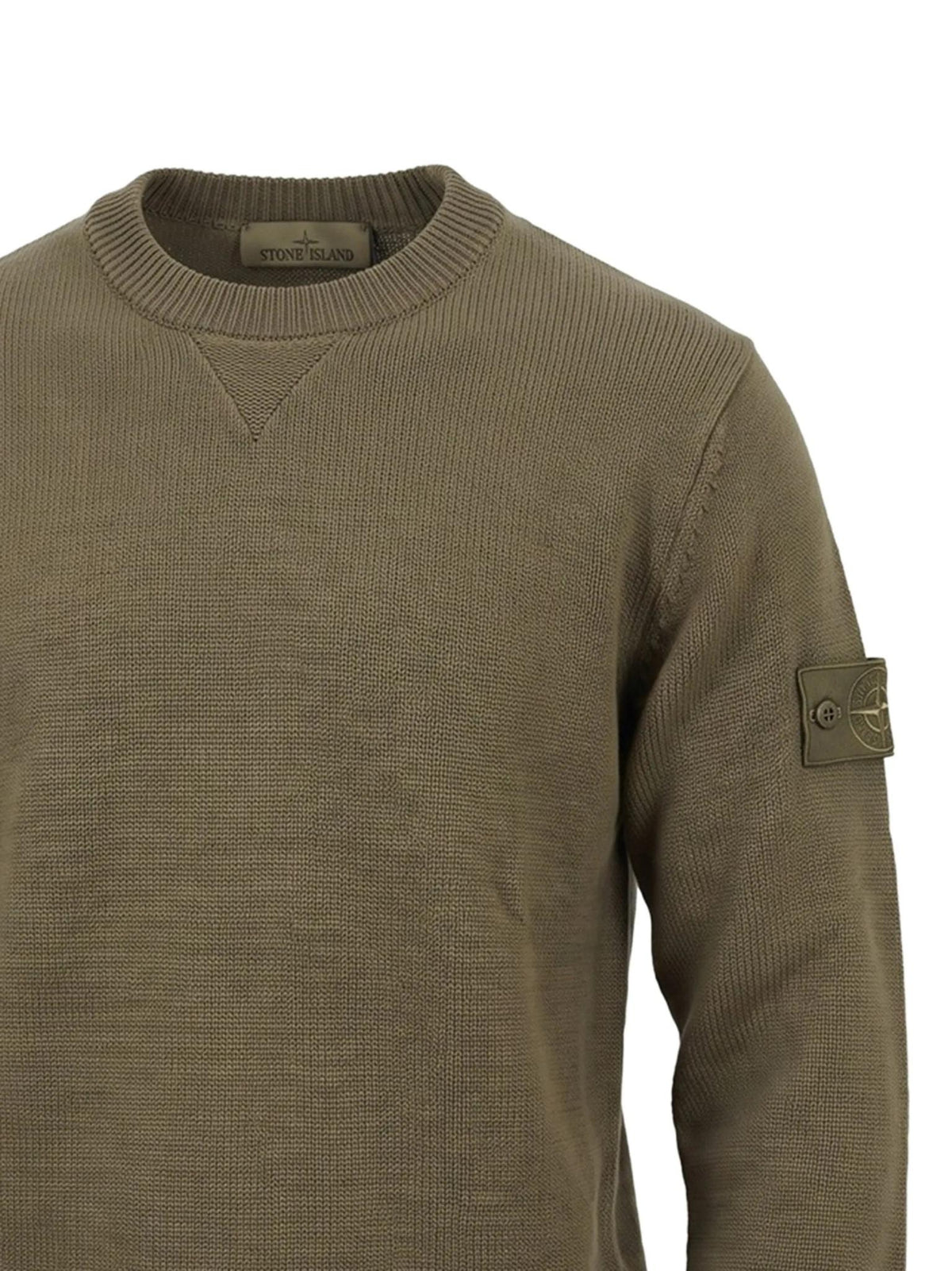 STONE ISLAND Wool Round Neck Knit Sweater Black Men’s