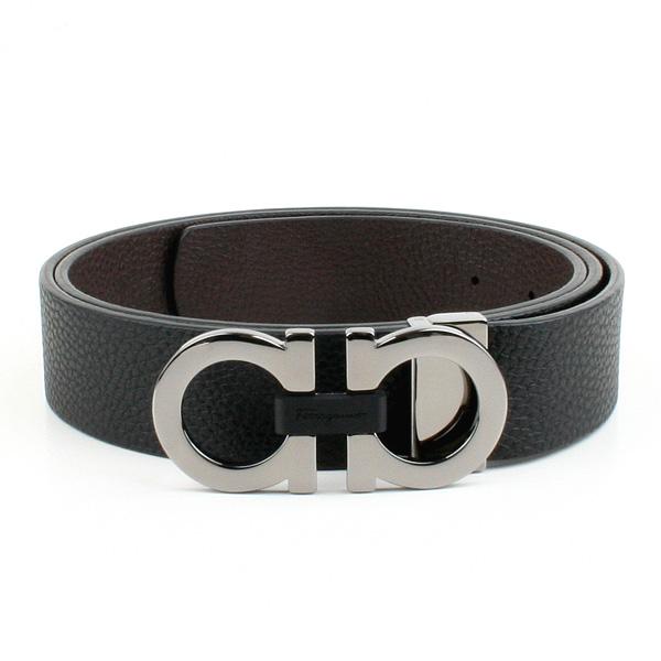 Ferragamo Reversible Gancini Belt Black/Hickory 35mm Black Hickory 35mm