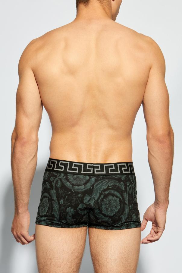 Versace Black Silver Baroque Greca Men’s Boxer Briefs Underwear