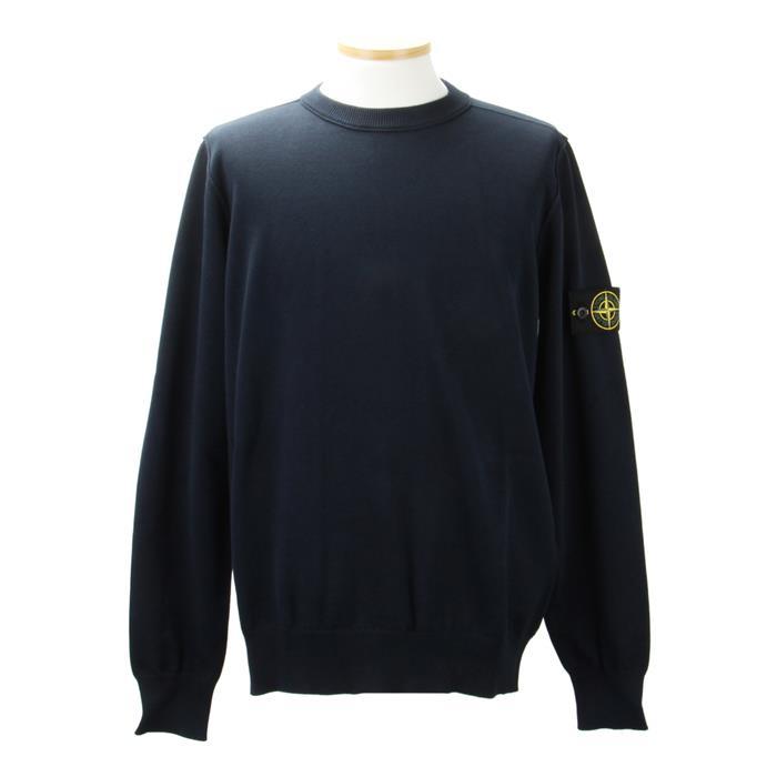 STONE ISLAND Small Roll Detail Crewneck Sweater Black Men's Top