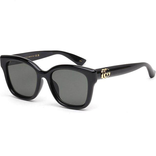 GUCCI Black Acetate Square Logo Sunglasses Asian Fit Unisex