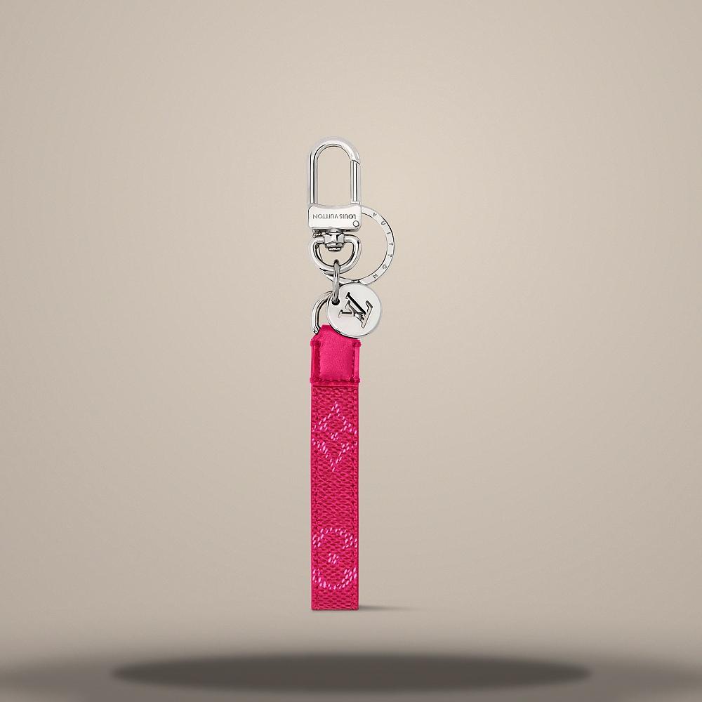 Louis Vuitton Rose Pondicherry LV Slim Dragonne Key Holder Bag Charm