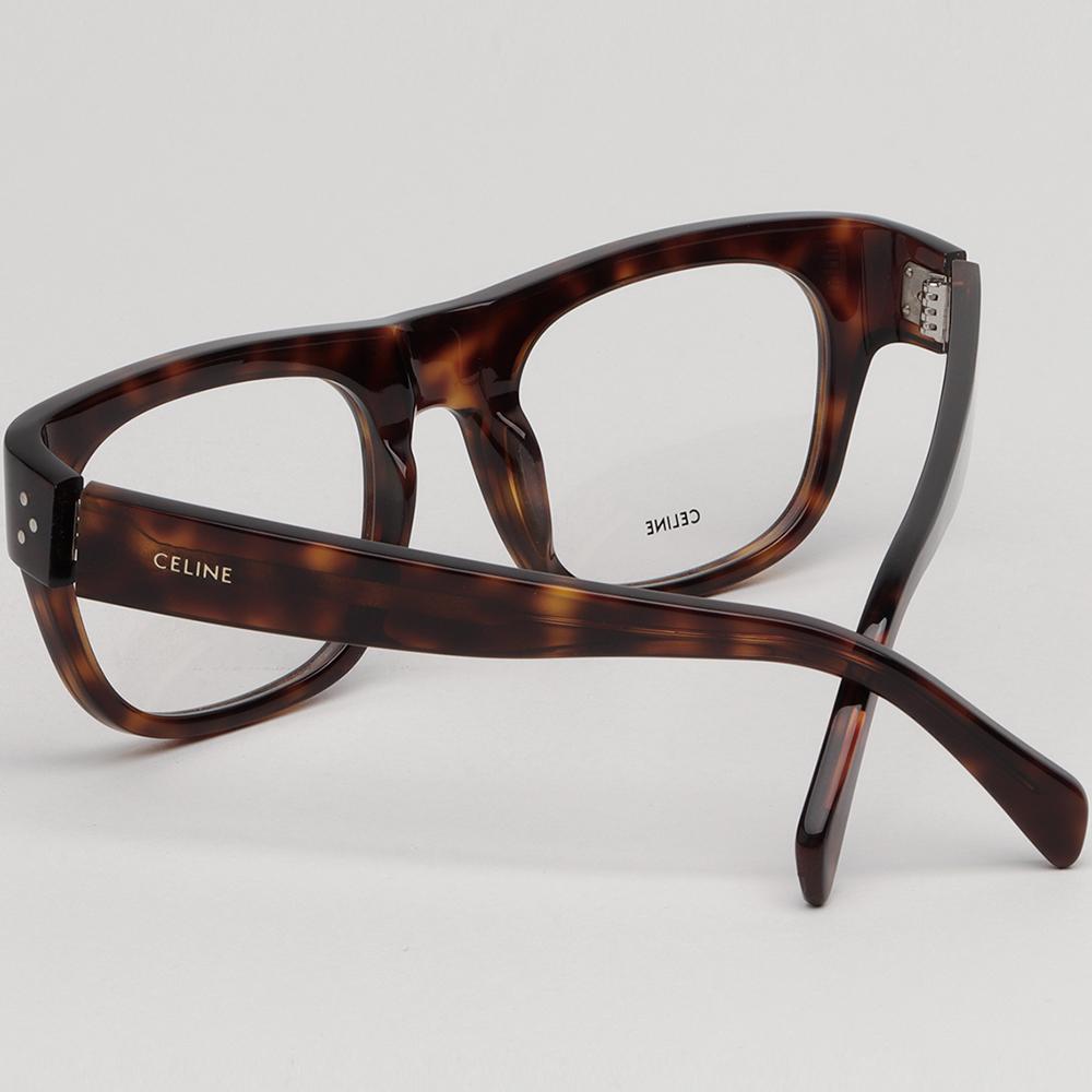 CELINE Thick Square Tortoise Acetate Eyeglass Frames Unisex CL50033I 054