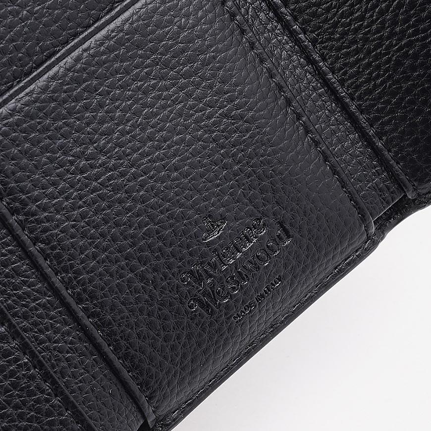 Vivienne Westwood Women’s Small Flap Purse Wallet Black Leather