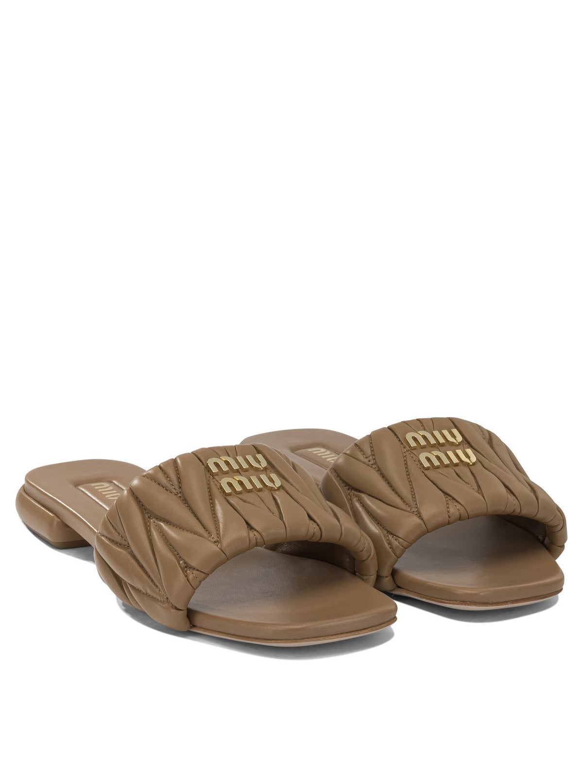 Miu Miu Leather Slide Slippers Black Women’s