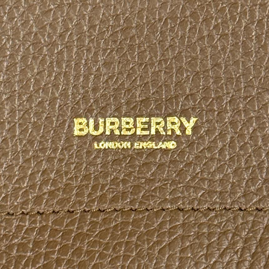 BURBERRY Grain Leather Brown Hobo Shoulder Bag 81046811