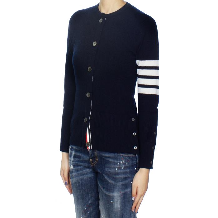 THOM BROWNE Women’s Cashmere Diagonal Stripe Crewneck Cardigan