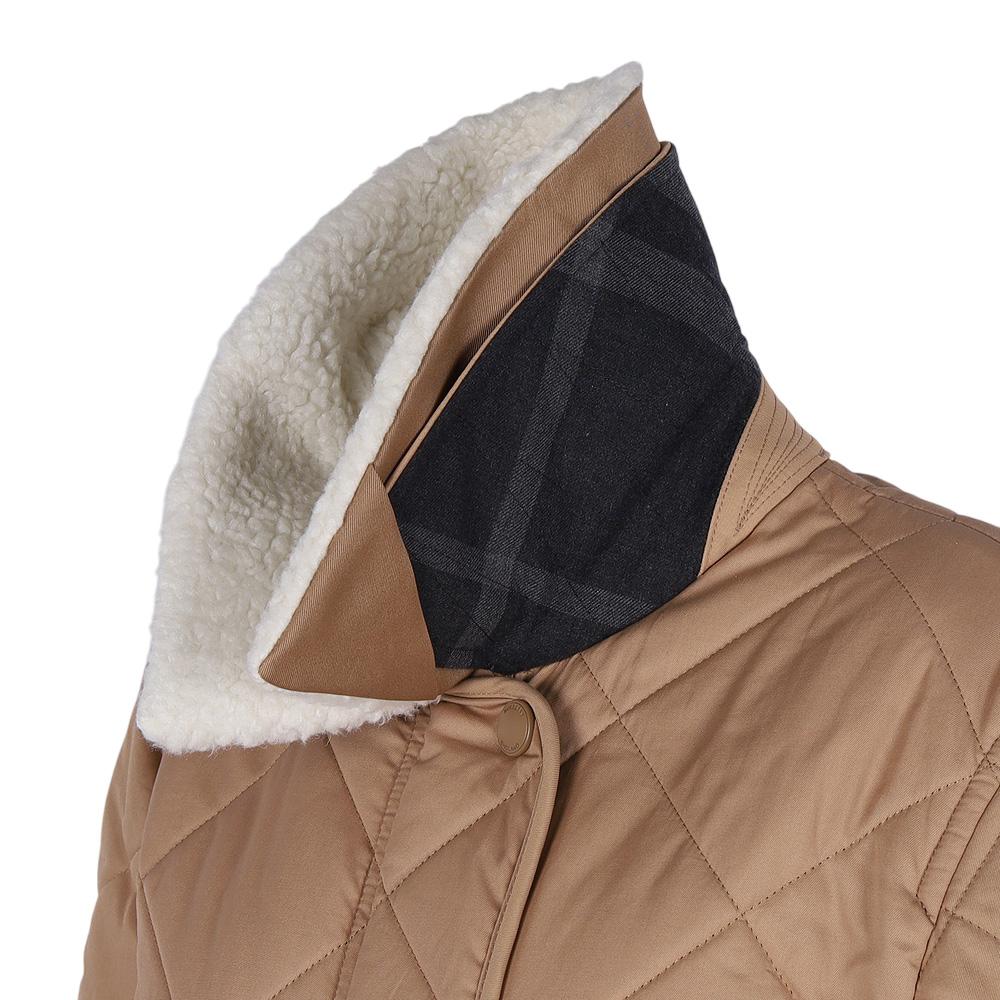 BURBERRY Camptown Long Quilted Gabardine Women’s Coat Camel 80488241