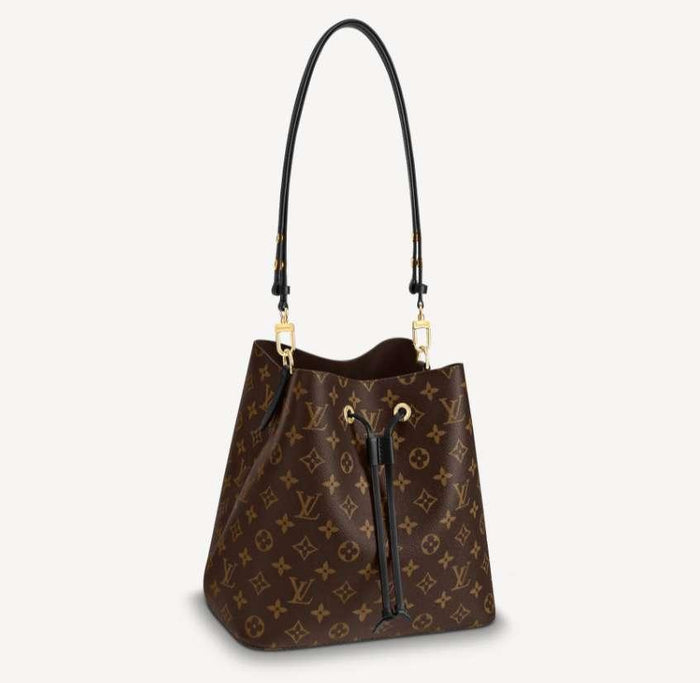 Louis Vuitton Monogram NeoNoe MM Black Brown Bucket Shoulde M44020 M44887 M44022