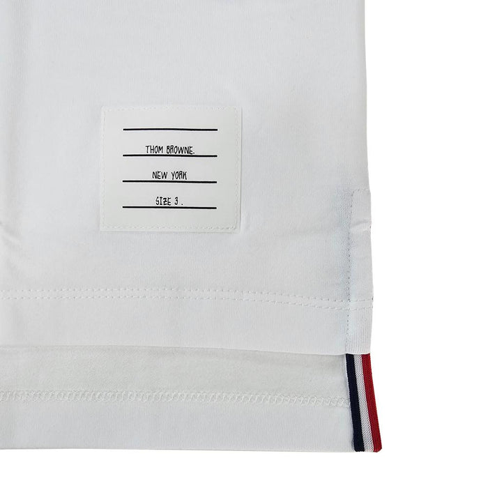 THOM BROWNE Side Slit Relaxed Fit Short Sleeve T-Shirt White