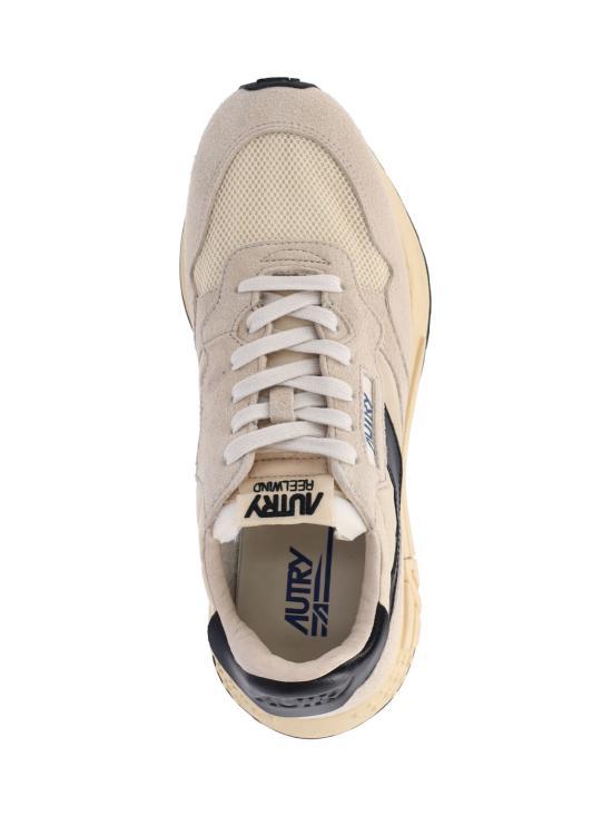 AUTRY Rewind Low Nylon Suede Sneakers WWLM UT60 ECRU BLACK DOM