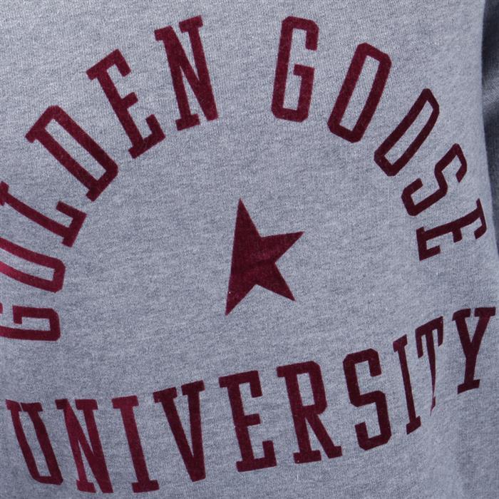 GOLDEN GOOSE Logo Print Crewneck Sweatshirt Women’s Navy Cotton
