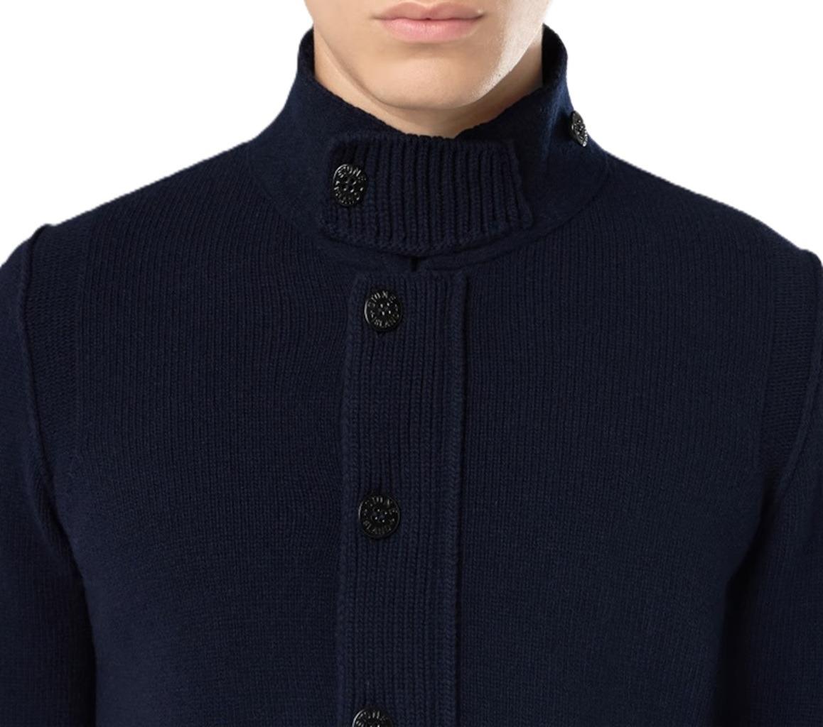 STONE ISLAND Navy Full-Zip Knit Cardigan Jacket Men K2S15 5100047 S00A3 V0020