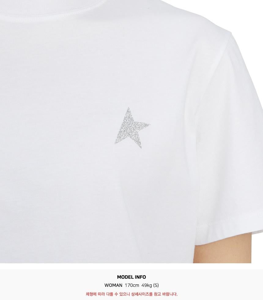 GOLDEN GOOSE Womens Short Sleeve T-Shirt White Cotton Tee
