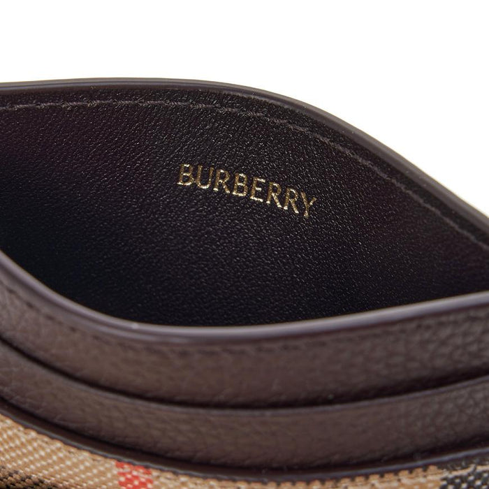 BURBERRY Highlands Leather Card Case Wallet Black Women